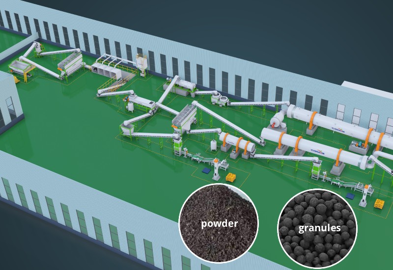 compost granules production process